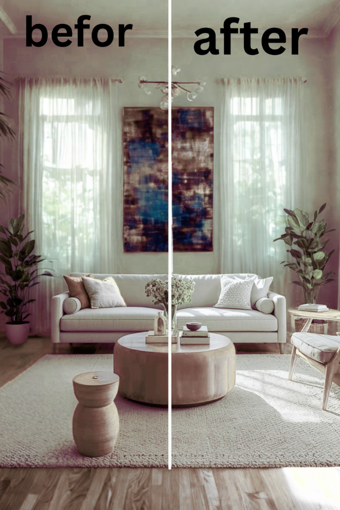 ​Elegant neoclassical sitting area with vintage-style armchairs