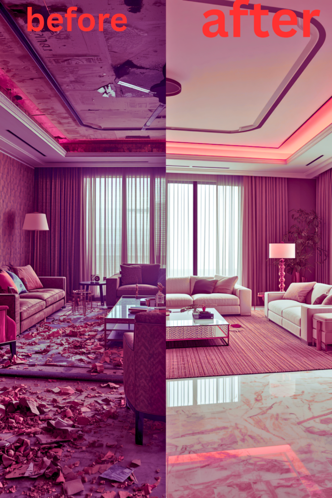 Luxury foyer design with floor-to-ceiling mirrors and statement art.