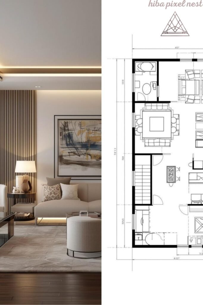 "مجموعة تصاميم داخلية عصرية للمنازل من PixelNest، تجمع بين فخامة المودرن لاكشري وبساطة النيوكلاسيك."